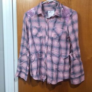 Blue and purple flannel